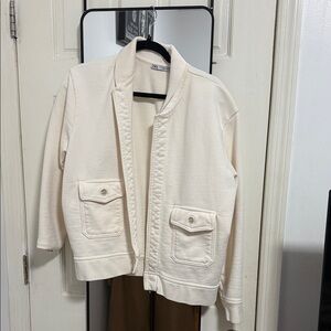 Zara Cream Bomber Jacket